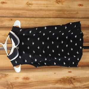 MODCLOTH Black Sleeveless Dinosaur Top Size Medium